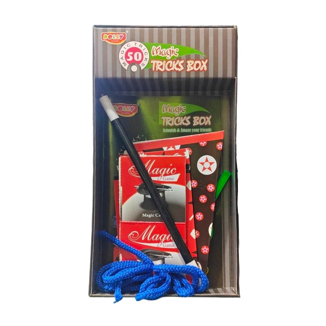 SABIRAT Plastic Magic Tricks Box Set with 50 Tricks, Magic Wand